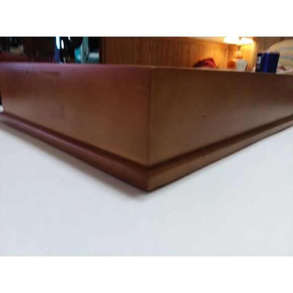 Clarence A Wells Maple Wood Box Lid Fish Carving Gold Finish  11"X 9"x3" Vintage - Picture 9 of 11